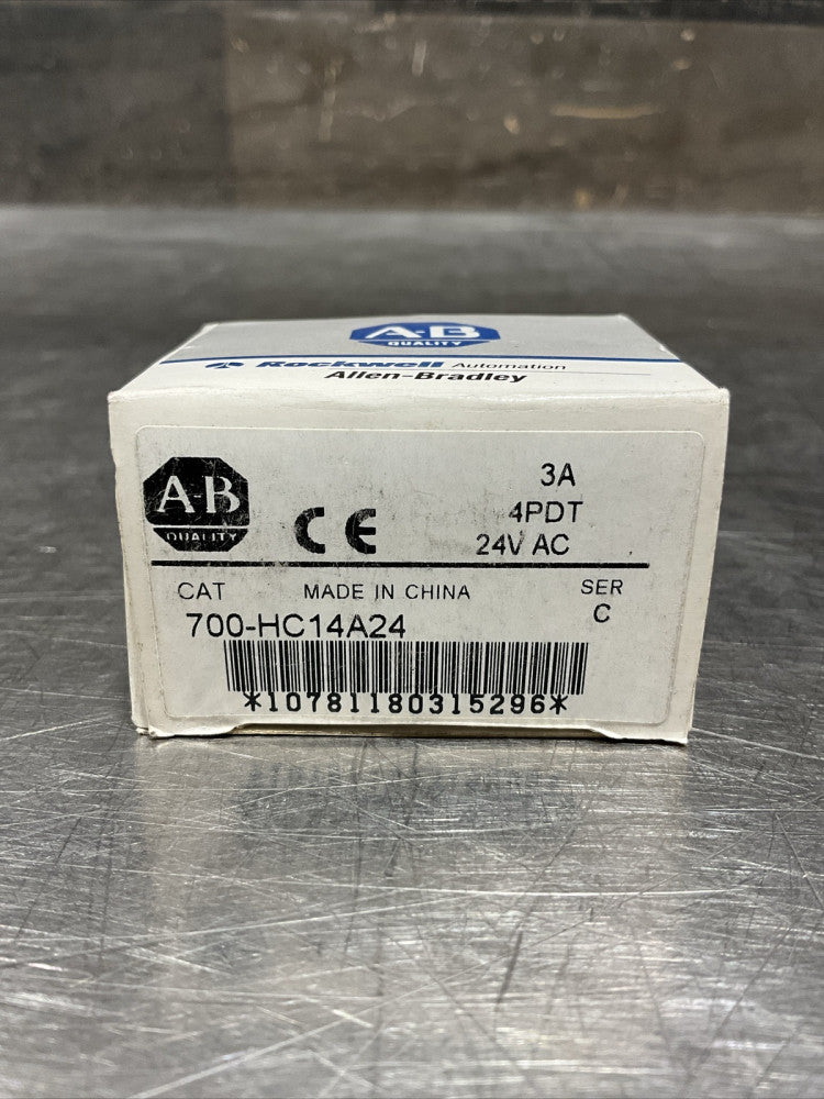 Allen Bradley 700-HC14A24 Series C Relay, 24V AC, 50/60 Hz, 1/10 HP, NOS Surplus