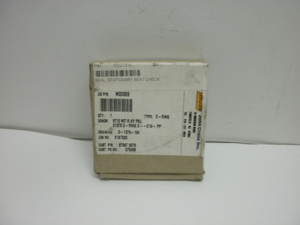 JOHN CRANE D-1376-104 SEAL STATIONARY SEAT CHECK TYPE O-RING NEW IN PKG.