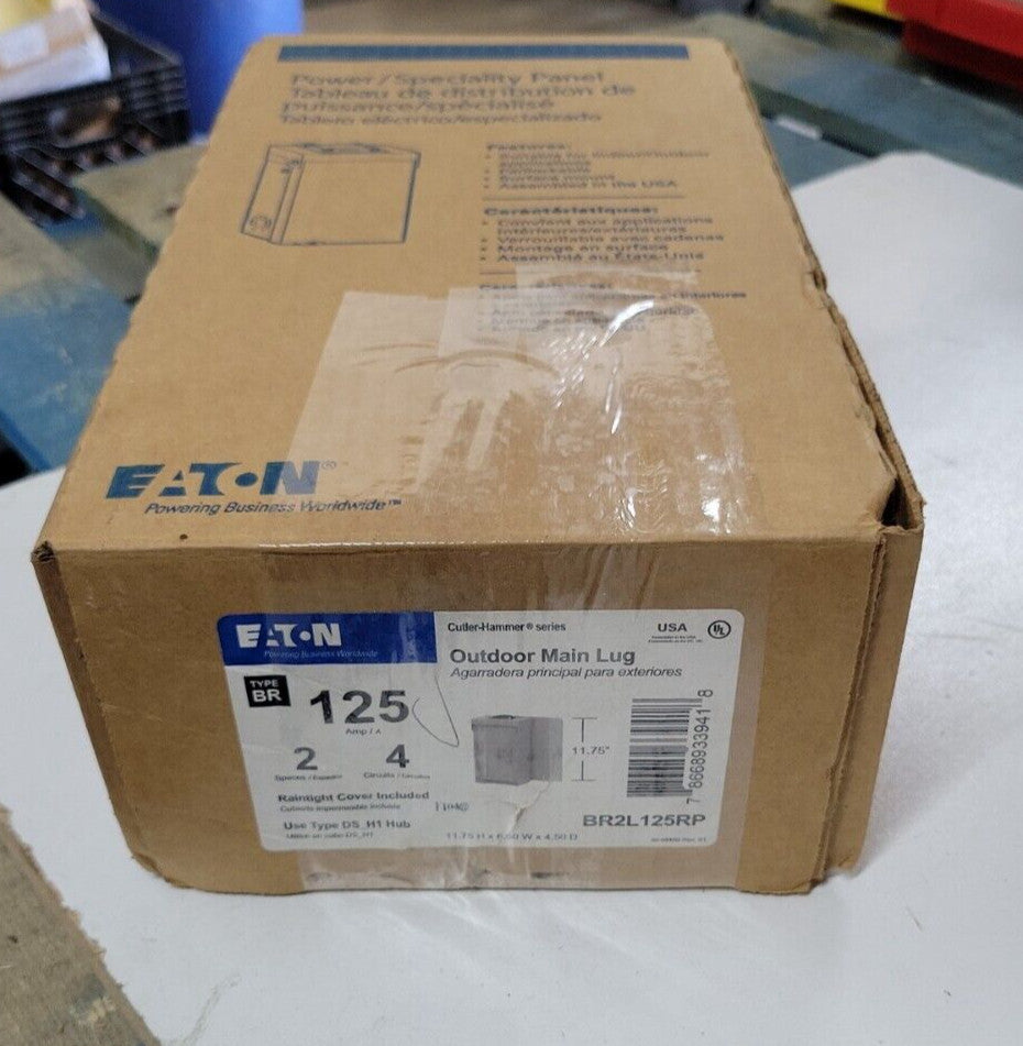 1- Eaton BR2L125RP OUTDOOR ML 125A 120/240V 4CIR Rain Tight  - NEW OLD STOCK