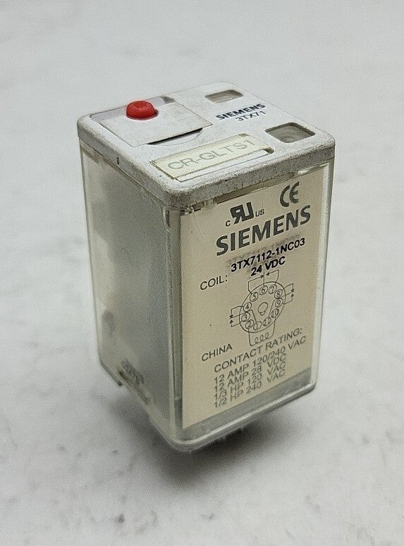 Siemens 3TX7112-1NC03 Relay Coil 24Vdc 3Pdt 11 Pin Push Button Door *USED 