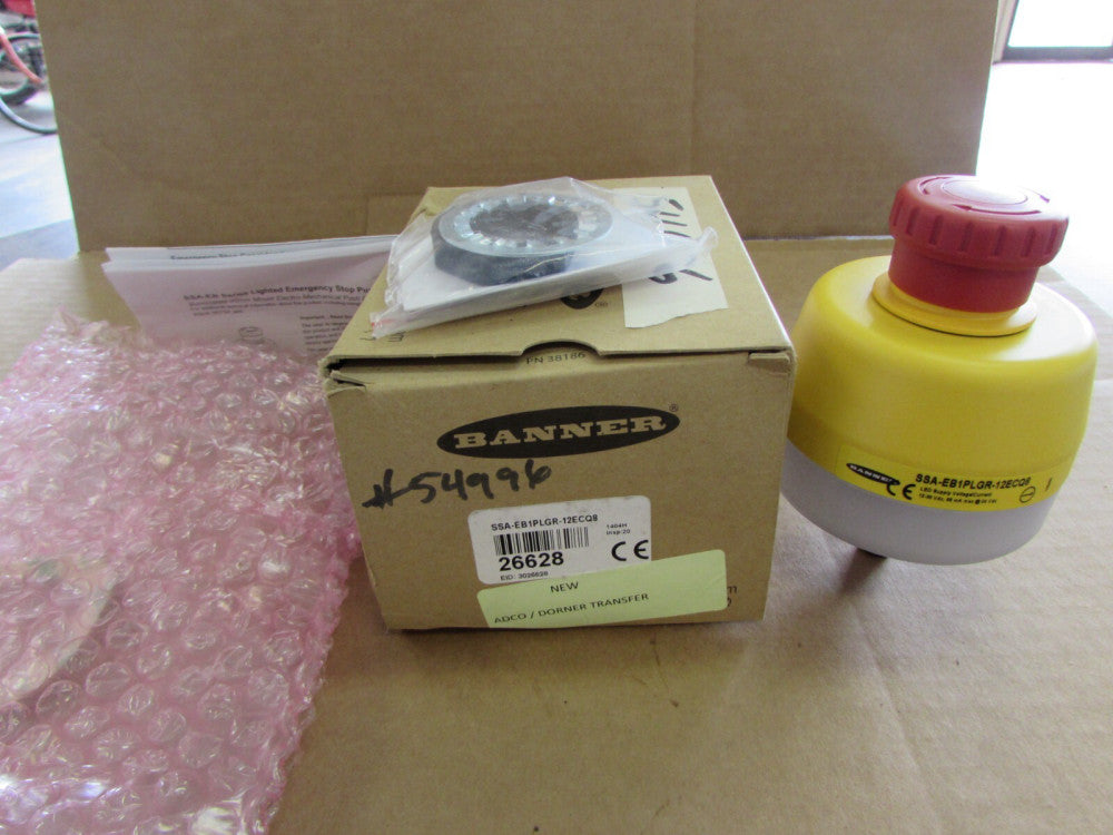 BANNER 26628, EMERGENCY STOP PUSH BUTTON, SSA-EB1PLGR-12ECQ8, NIB! MAKE OFFER!