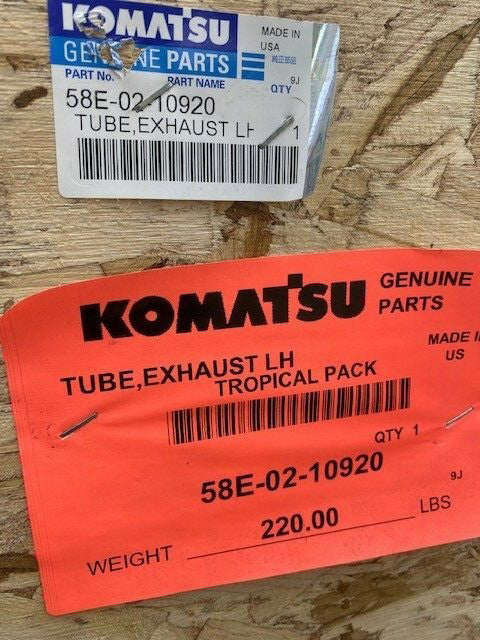Komatsu Exhaust Tube Left Hand 58E-02-10920 (NEW)