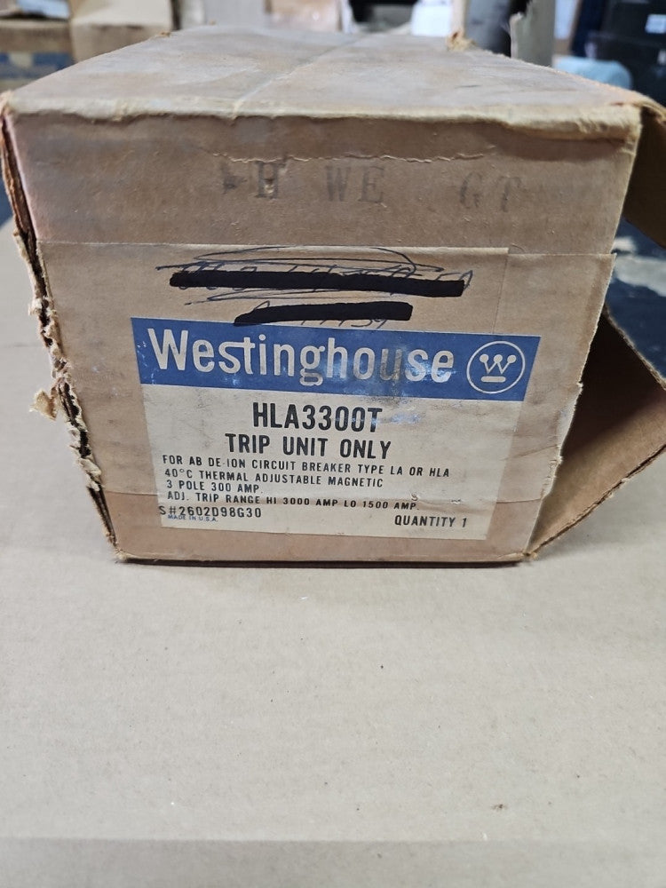 NEW OLD STOCK WESTINGHOUSE HLA3300T, 300 AMP 3 POLE TRIP UNIT