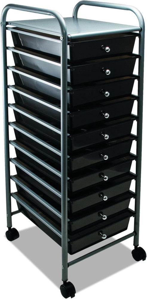 34007 Portable Drawer Organizer, 13W X 15 3/8D X 37 3/4H, Smoke/Matte Gray
