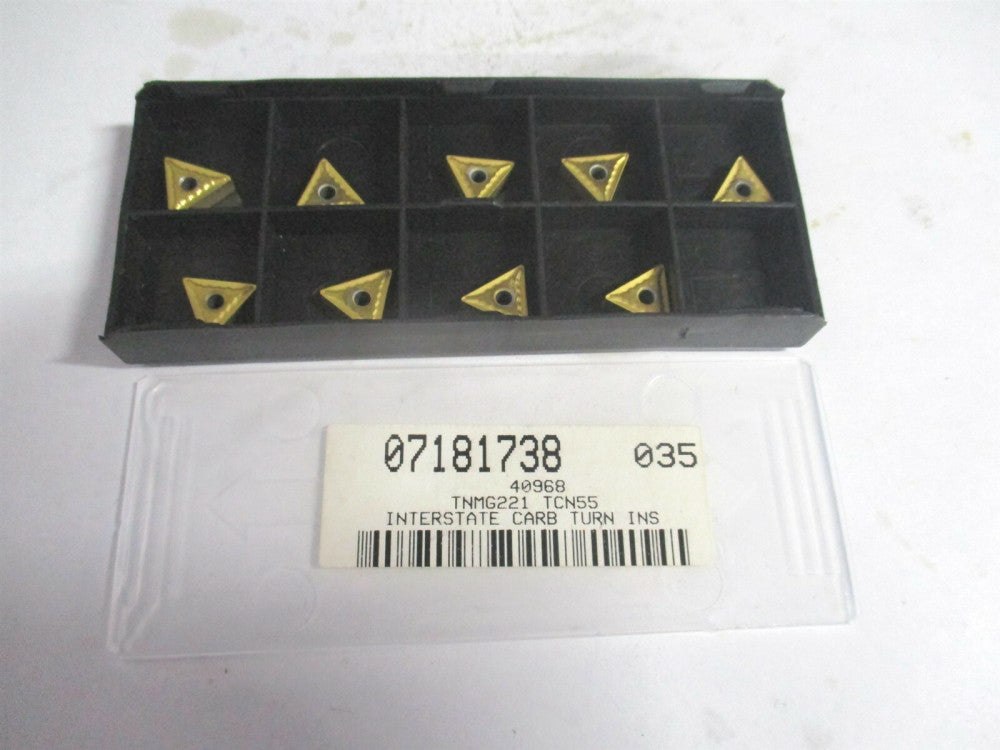 (40968) TNMG221 TCN55 1/4" x 1/8" x 1/64" Carbide Turning Insert - Pack of 9