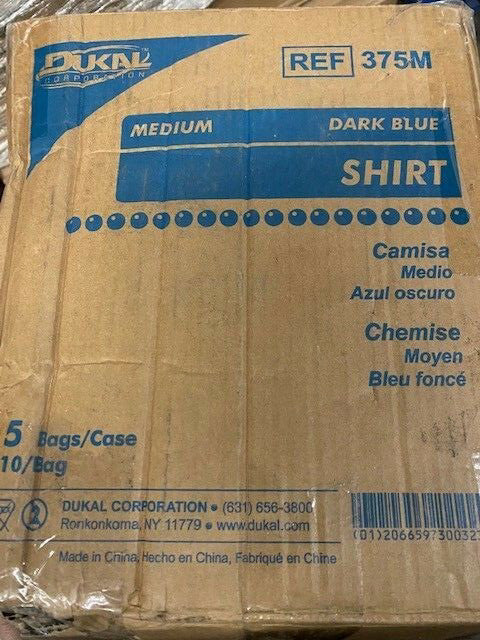 (Case of 50) Dukal Scrub Shirt, with Pockets, Dark Blue, Medium (375M)