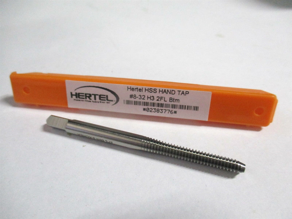 (K008197AS) #8-32 2B H3 2-1/8" HSS RH 2-Flute Straight Flute Bottoming Hand Tap 