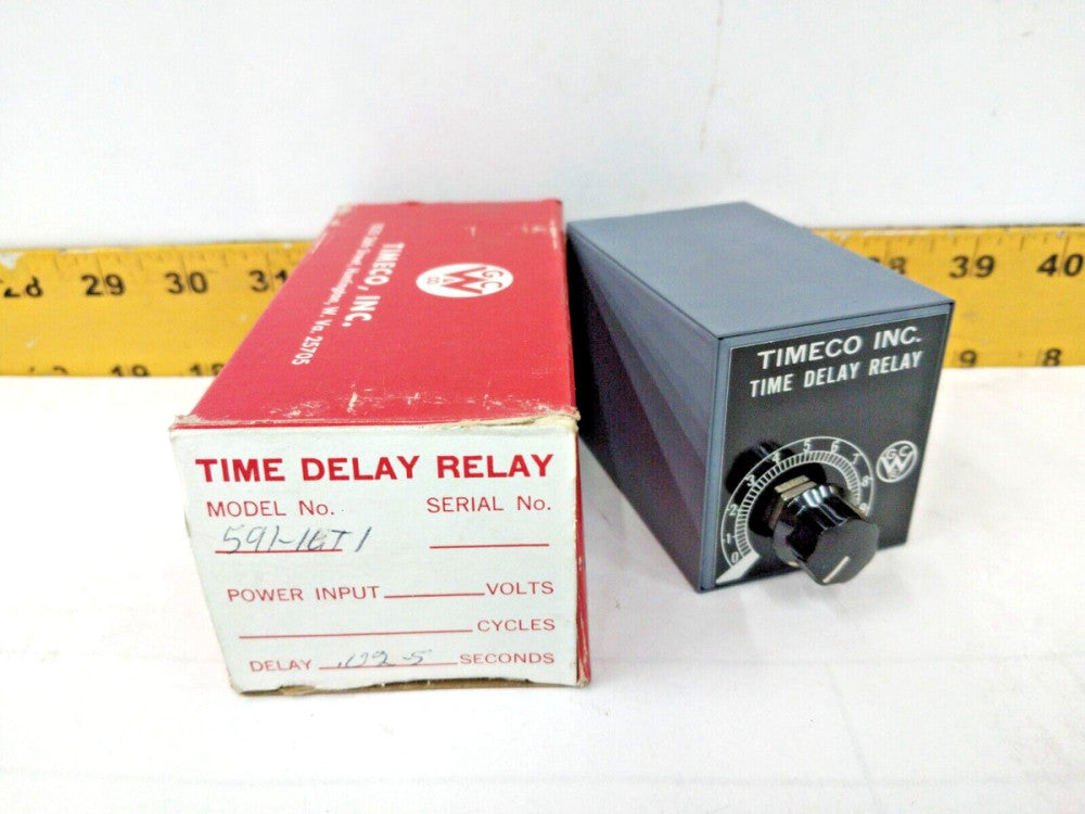 New Timeco Time Delay Relay .02-5 Second Delay 115V 8 Pin  591-16T-1