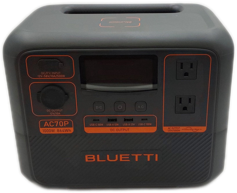 BLUETTI AC70P 1000W 864Wh Portable Power Station LiFePO4 