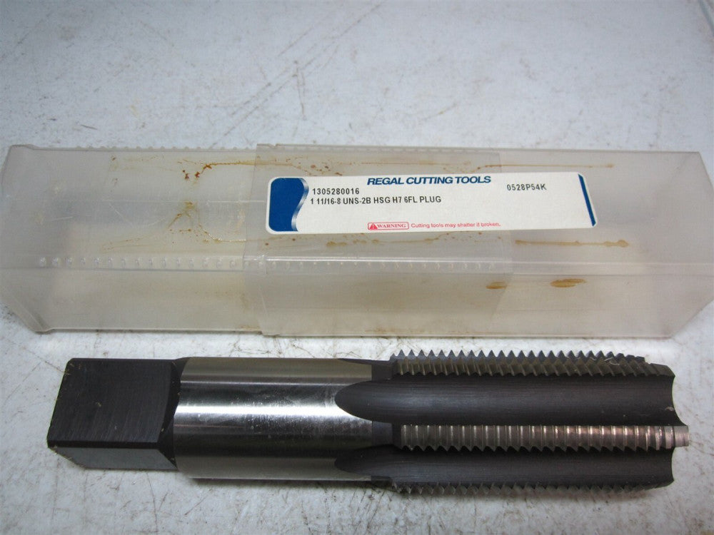 Regal Cutting Tools (0528P54K) 1-11/16" - 8 UNS-2B HSG H7 6 Flute Plug Hand Tap