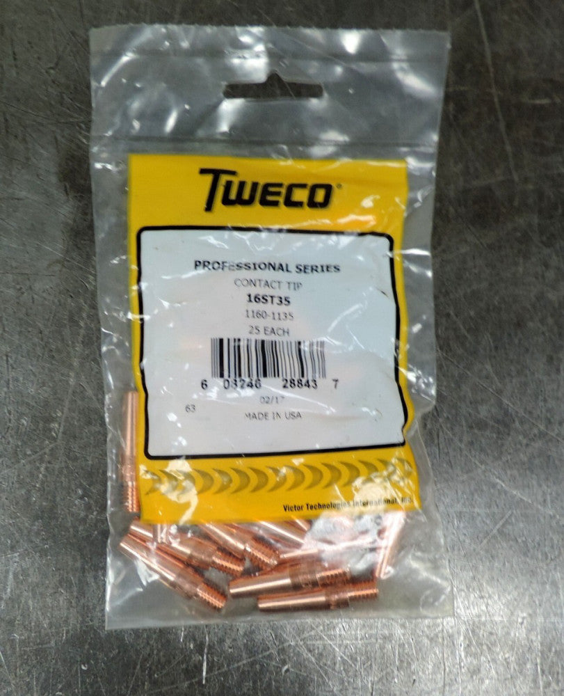 Tweco Pro Series Welding Contact Tip .035 HD 16ST35  1160-1135 Lot of (25)