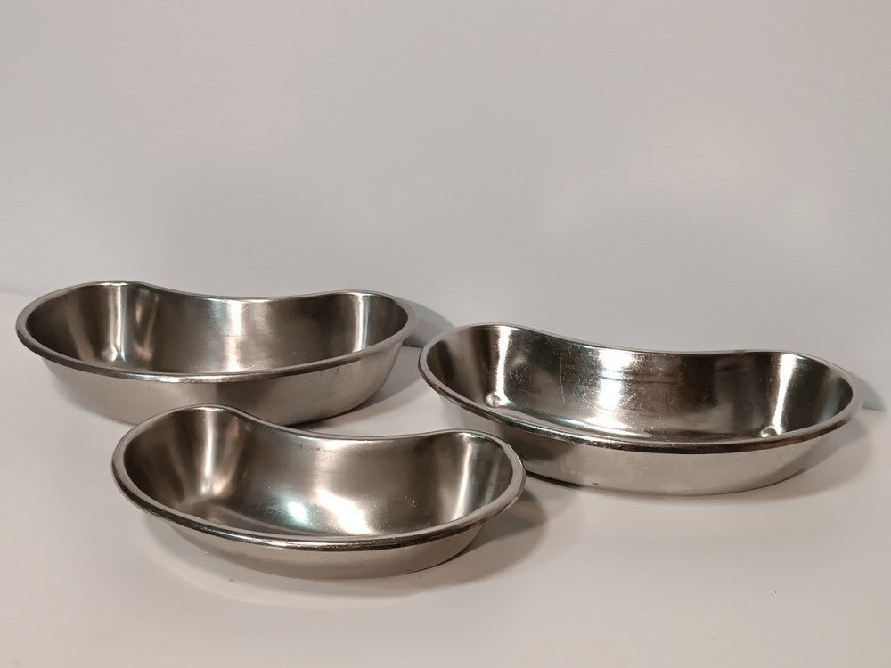 Set of 3 Stainless Steel Kidney Shaped Medical/Dental Emesis Basins