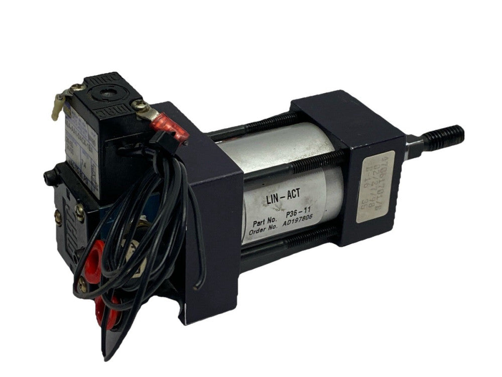 Lin-Act AD197806 P36-11 Pneumatic Cylinder w/ MAC 45A-AA1-DACA-1BA Solenoid
