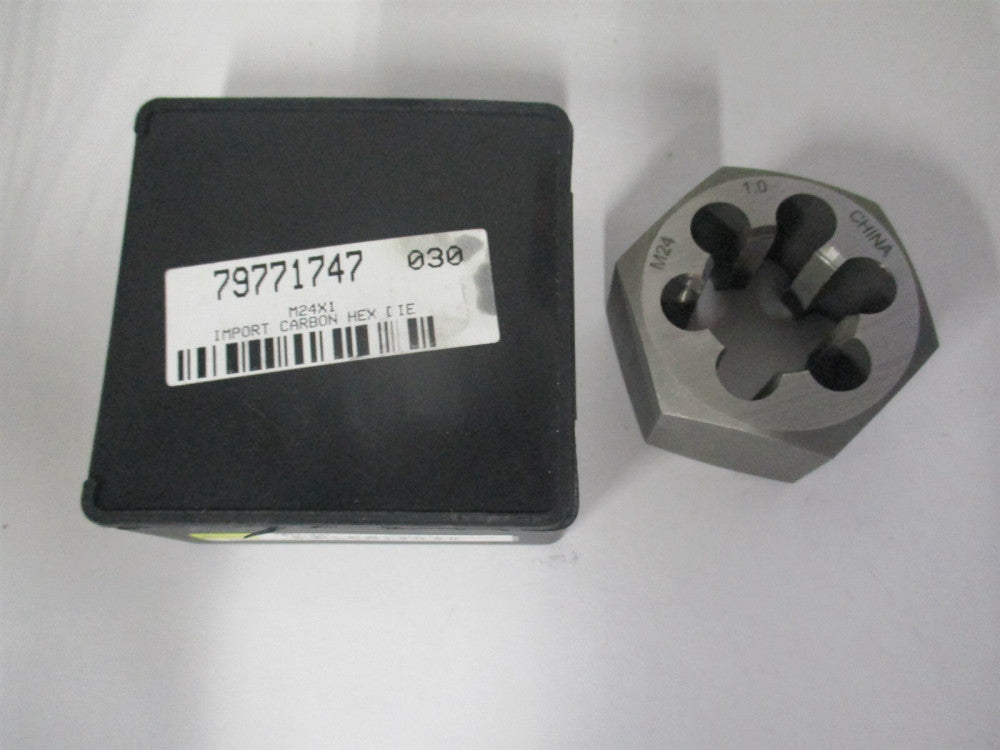 (364-0240) M24x1.00 1-13/16" x 1" Carbon Steel RH Thread Hex Rethreading Die 