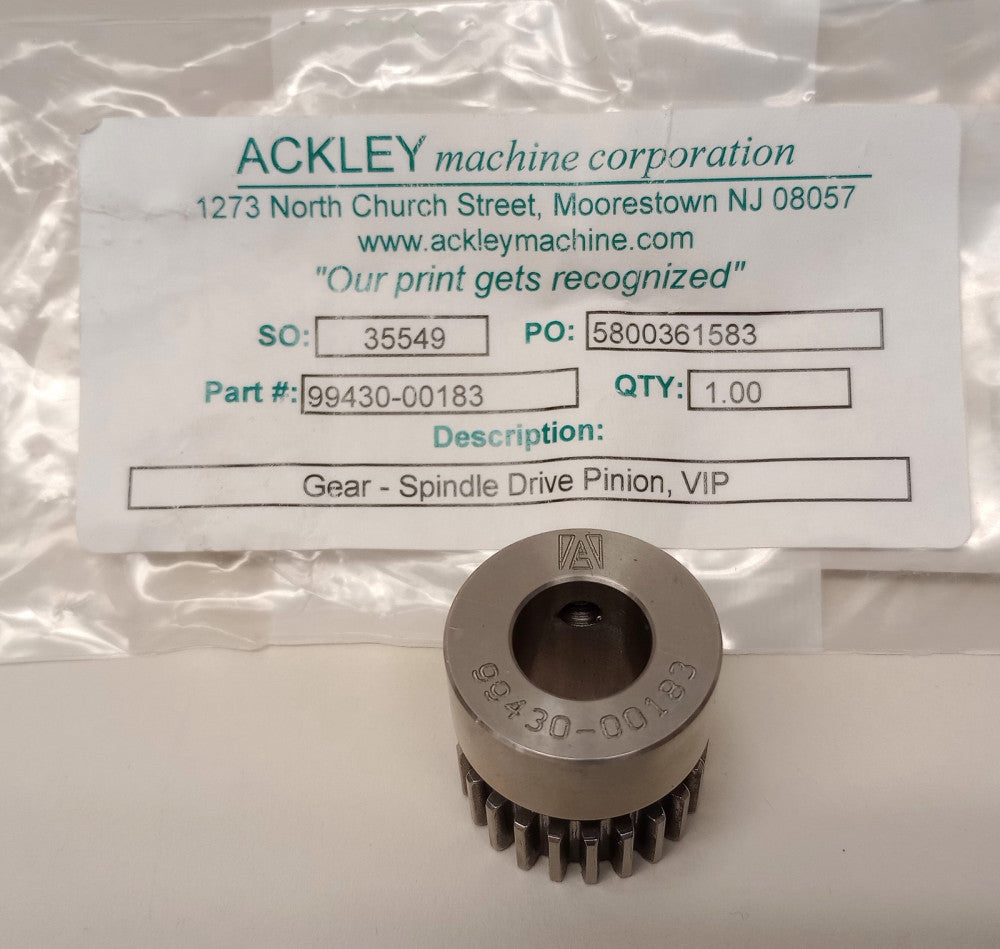 ACKLEY 99430-00183 SS Spindle Drive Pinion Gear 22T 1/2" Bore