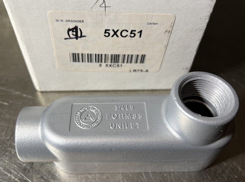 APPLETON, LB75-A, UNILET CONDUIT BODY, 3/4" LB FORM 85, 7.0 CU. IN Nos Surplus