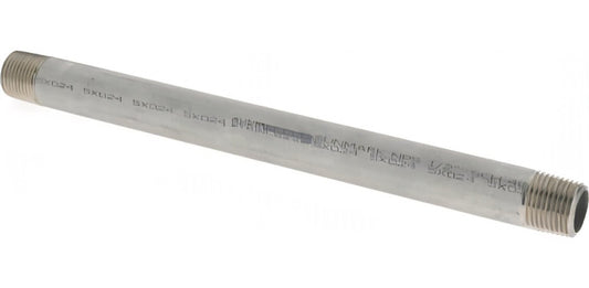 1/2" X 10" Threaded NPT Pipe Nipple S/40 (STD) Welded 304/L Stainless