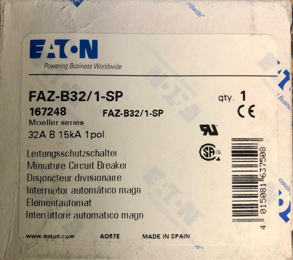FAZ-B32/1-SP Eaton Miniature Circuit Breaker 32A B 15kA 1pol. (NEW)