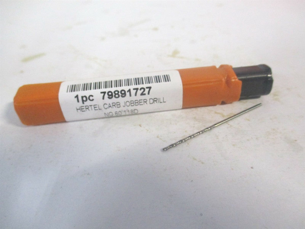 (79891727) #60 3/4" x 1-1/2" OAL 118° Solid Carbide Straight Jobber Drill 