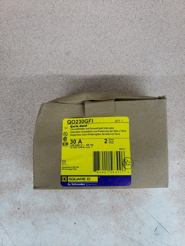 NEW OLD STOCK! SQUARE D QO230GFI 2P 30A GROUND FAULT CIRCUIT BREAKER