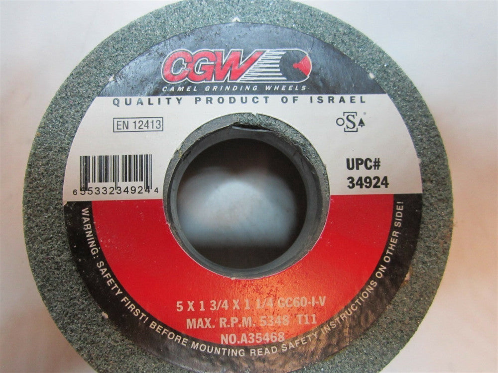 GC60-I-V Surface Tool & Cutter Silicon Carbide Grinding Wheel 5 x 1-3/4" x 1-1/4