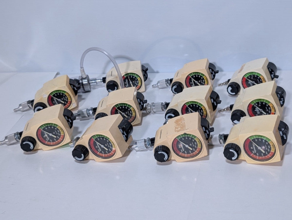 Lot of 11 Ohmeda Medical Vacuum Regulators 0-200 -mm Hg, As Shown