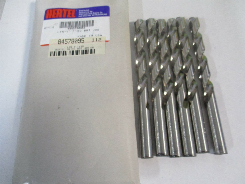 (84578095) Letter Y x 3-7/8" x 5-1/4" 118° High Speed Steel Jobber Drill - Qty 6