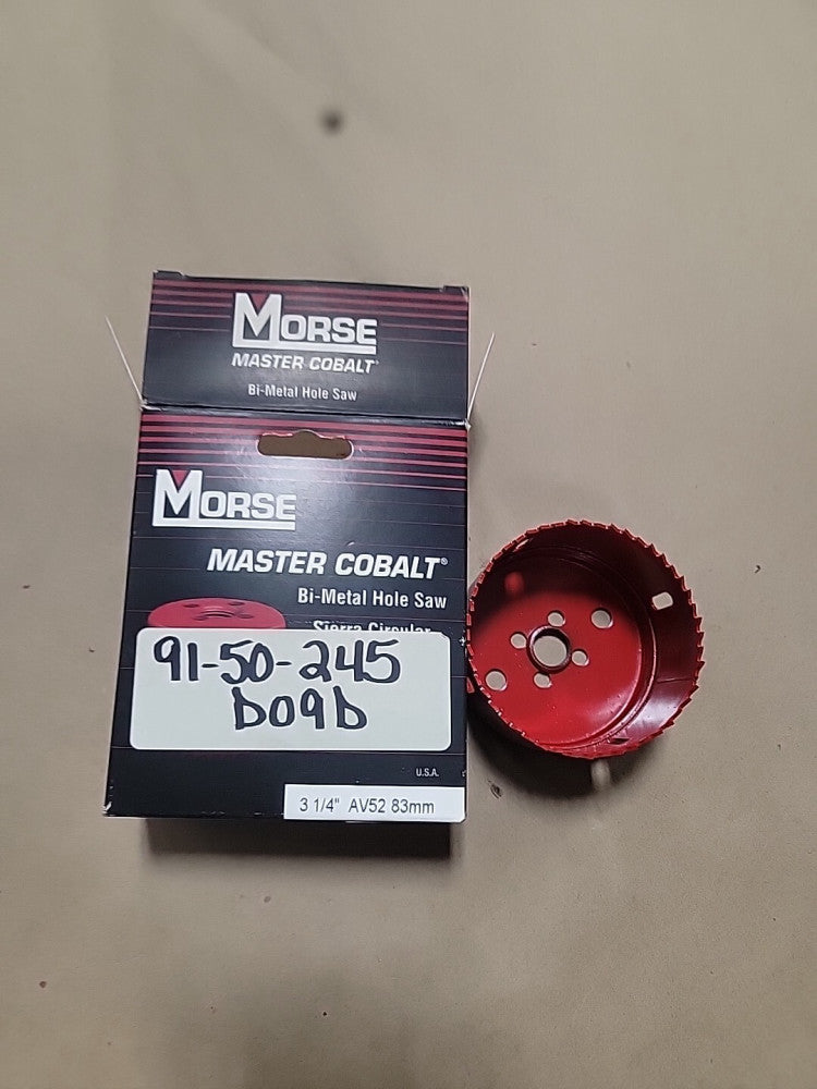 NEW Morse Master Cobalt 3-1/4" 83mm Premium Bi-Metal Hole Saw 