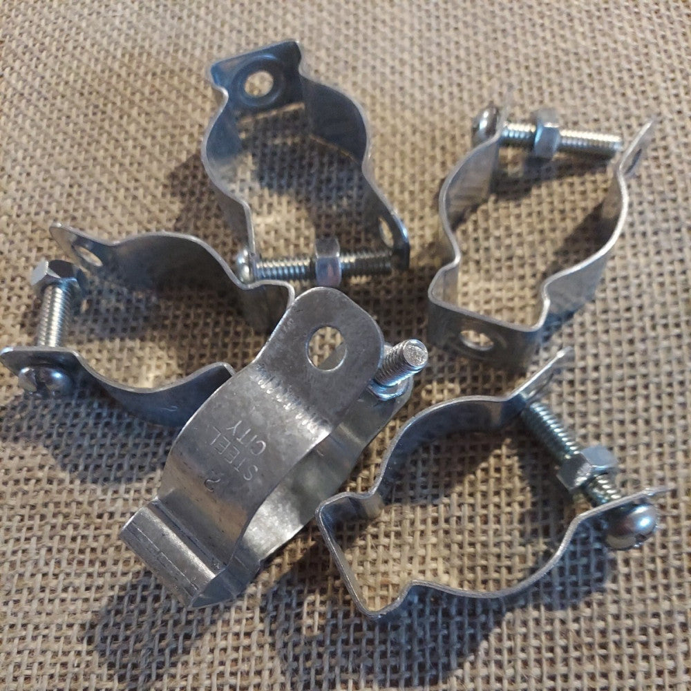 Lot of 5 - THOMAS & BETTS 6H2-B / 6H2B Galvanized Steel Hangers w/ Bolt & Nut