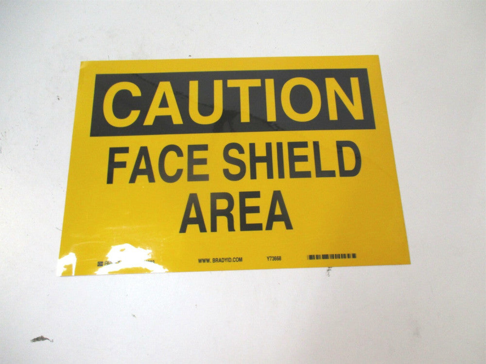 Brady (84983) 7" x 10" Caution Face Shield Area Personal Protection Sign