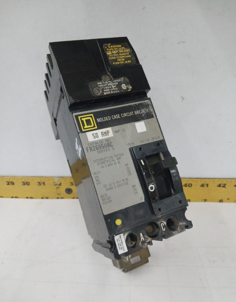 SQUARE D 50 AMP I-LINE CIRCUIT BREAKER 600 VAC 2 POLE  FA26050AC