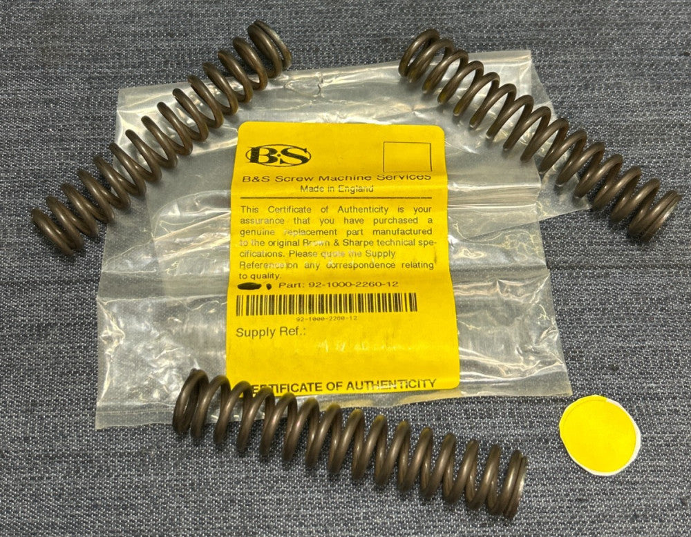 BROWN & SHARPE SCREW MACHINE  SPRING  92-1000-2260-12  LOT OF 3