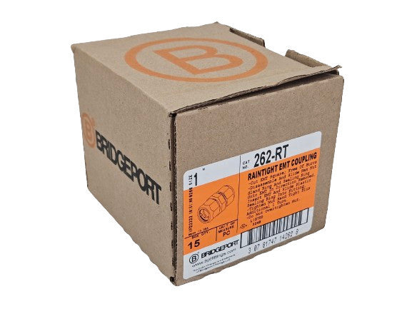 (15) Bridgeport 262-RT 1" EMT Couplers Nema 3R Raintight Sacramento