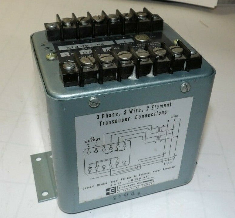 SCIENTIFIC COLUMBUS 5A 120V/60Hz 3Ø EXCELTRONIC WATT TRANSDUCER XL31K5A4