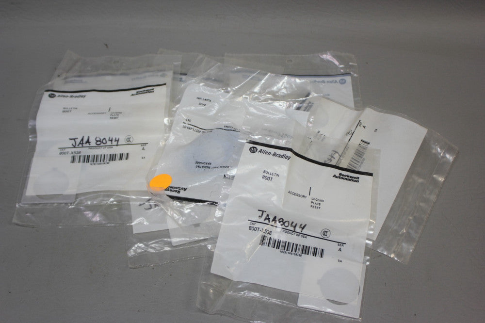 NEW LOT OF  8 ALLEN BRADLEY  RESET LEGEND PLATES P/N: 800T-X538 A