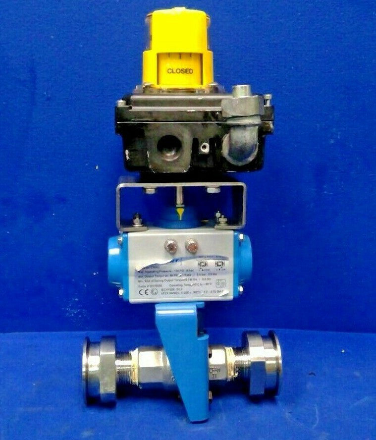 Jamesbury 1"NPT Air Actuated Ball valve with Accutrak Rotary Position Monitor