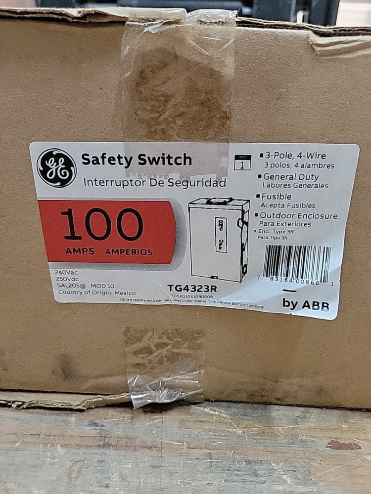 GE ABB | TG4323R | Fusible | Switch | 100 amp | 240V | 3 Pole | Outdoor NEW