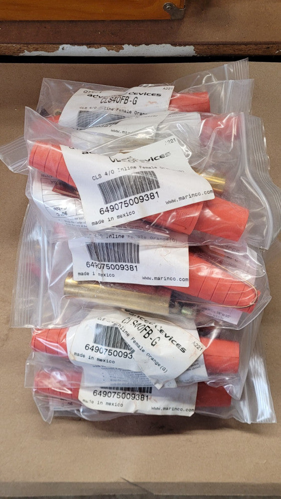 Lot of 11 Marinco Advanced Devices CLS40FB-G 4/0 Inline Female Connectors
