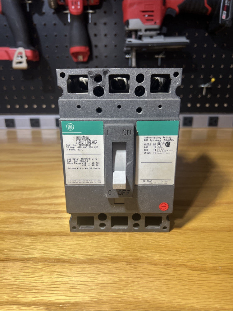 General Electric TED134030WL Circuit Breaker 30A 3P 480V 3PH 3 pole 30 Amp