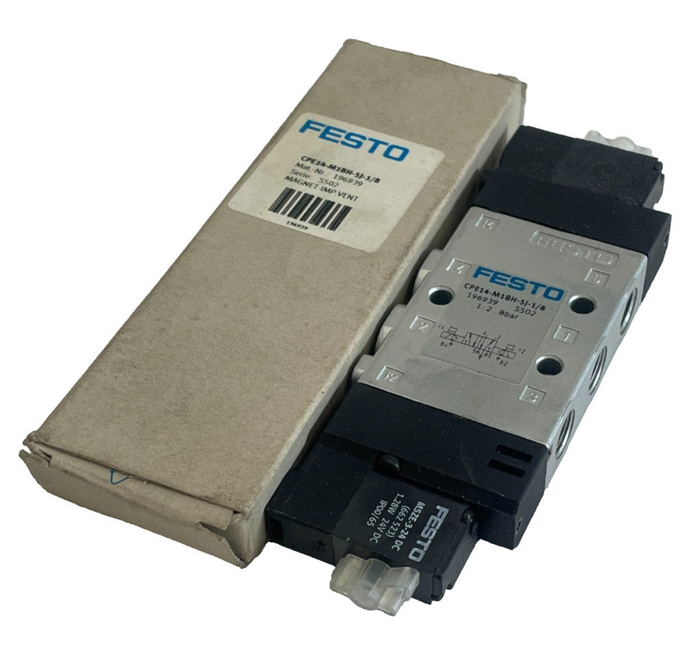 NEW FESTO CPE14-M1BH-5J-1/8 SOLENOID VALVE 196939 CPE14M1BH5J18