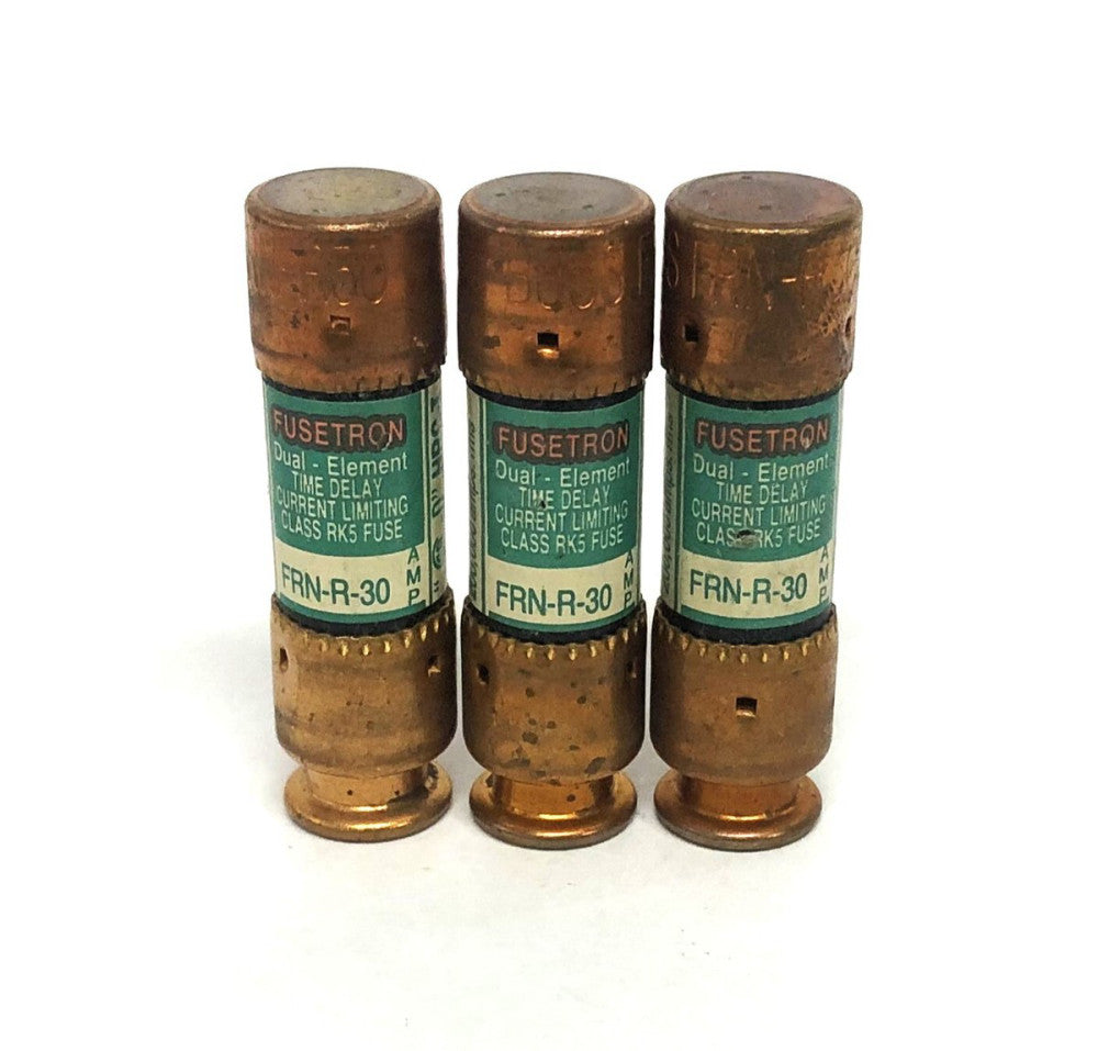 Bussmann Fusetron 250VAC IR 200,000A Class RK5 Fuse FRN-R 30 [Lot of 3] NOS