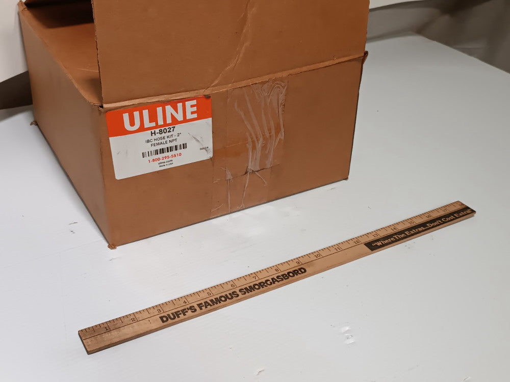 ULINE H-8027 IBC Hose Kit, 2" Female NPS, 8' PVC hose stainless clamps, nozzle