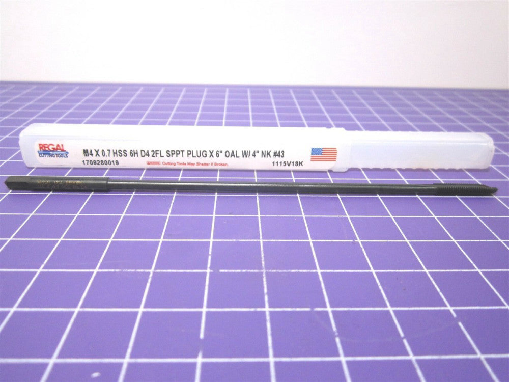 REGAL (1115V18K) M4 x 0.7 6H 2F D4 6" OAL SPPT Plug Extension Tap USA Made
