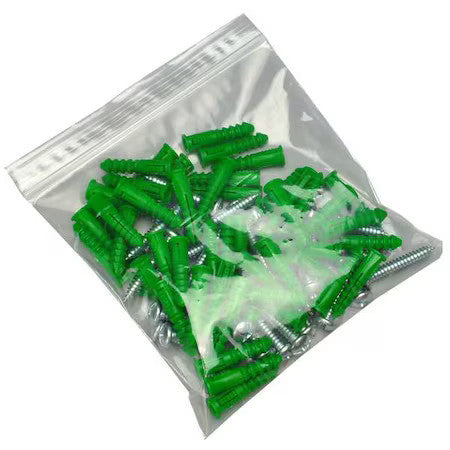 ZORO SELECT F20505 Reclosable Bag, Zip Seal, 5 in L, 5 in W, 2 mil Thick, Low