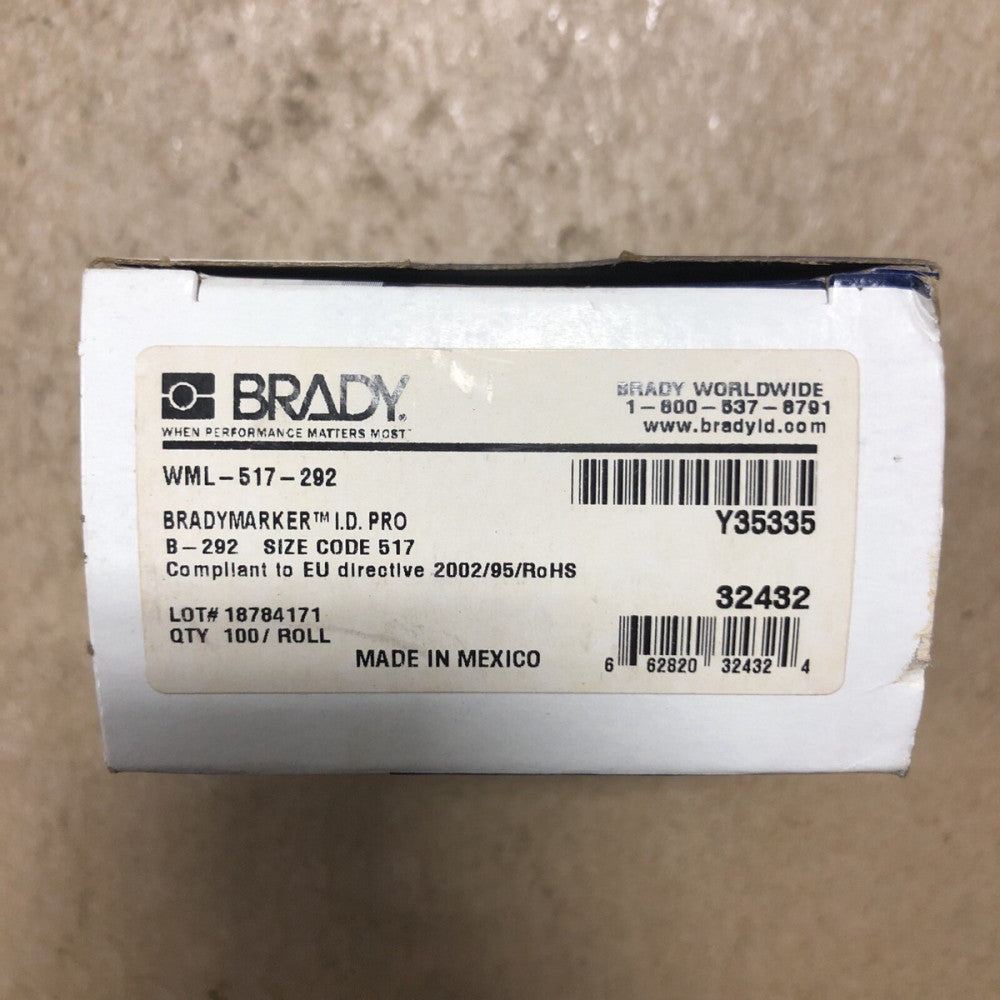 (100) Brady ID PRO Cable / Wire Marking Label Cartridge WML-517-292, Dot Matrix