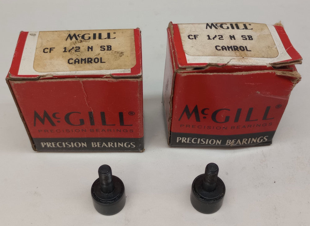 McGill CF 1/2 N SB Standard Stud Cam Follower CF1/2NSB 1/2" OD (Pack of 2)