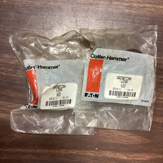 2 New Cutler Hammer EATON 10250TC9N Glass Lens Amber