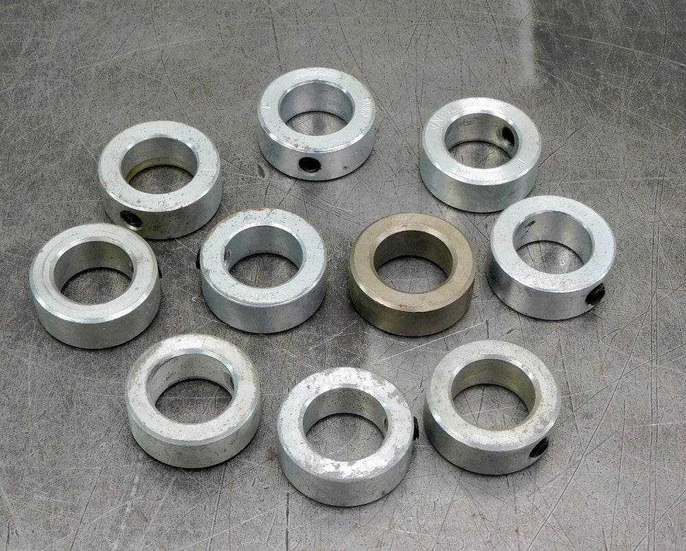 1" ID Steel Shaft Collar with Set Screw Lot of Ten (10)