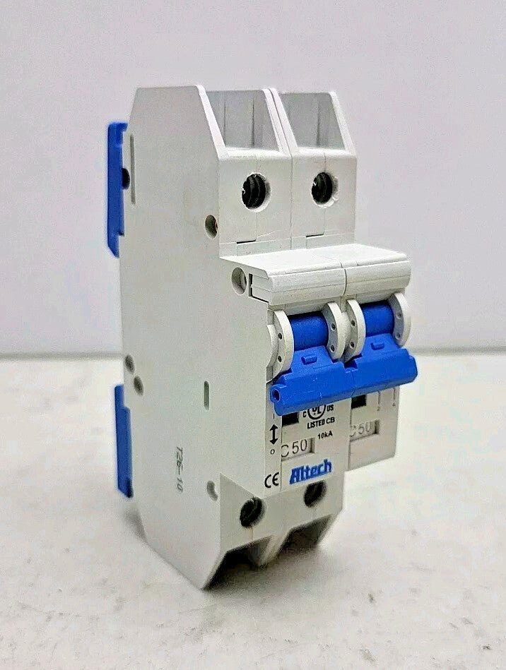 Altech 2C50UL Circuit Breaker 50 Amp 2 Pole 240 Vac UL489-1 C Char