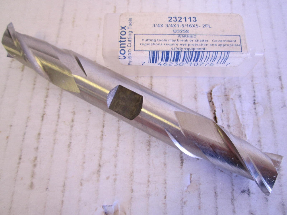 Controx (232113) 3/4" x 3/4" x 1-5/16" x 5" OAL 2-Flute HSS Double End Endmill 